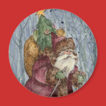 VICTORIAN COUNTRY SANTA magnets