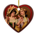 Victorian Couple in Heart Ornament