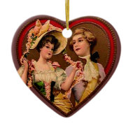 Victorian Couple in Heart Ornament ornament