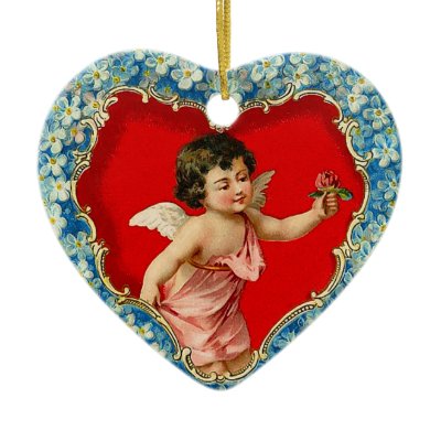 Old fashion Valentine ornaments! Beautiful Vintage Valentine ornaments for 