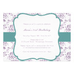 Victorian Damask (Purple & Teal) Custom Invite