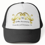 Victorian damask swirls golden wedding anniversary mesh hats