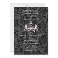 Victorian Damask Wedding Invitation (pink) invitation