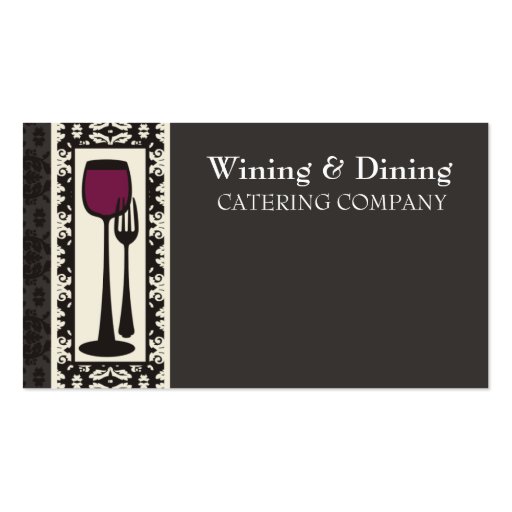 victorian decorative food wine catering biz card business cards (front side)