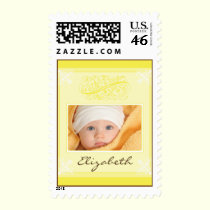 Victorian Designer Photo Baby Stamp (yellow) stamps