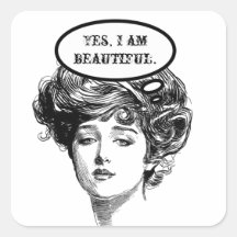 Victorian Diva Humor Square Sticker
