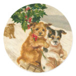 Victorian Dog Christmas sticker