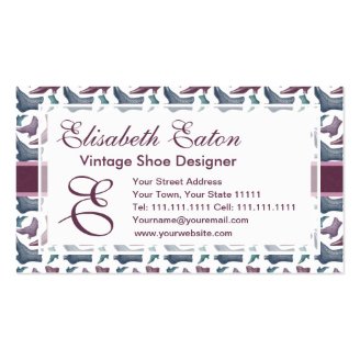 Victorian Fashion Vintage Style Boots Pattern Business Cards