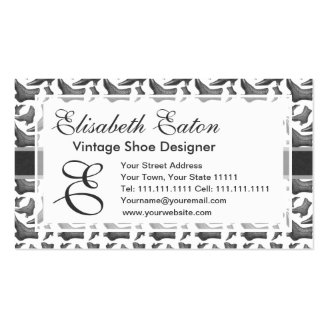 Victorian Fashion Vintage Style Boots Pattern Business Card Template