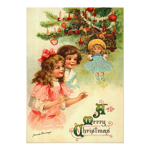 Victorian Flat Christmas Card Personalized Invite