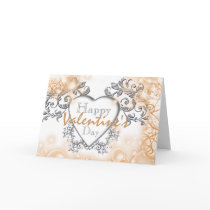 Victorian floral valentine heart greeting card
