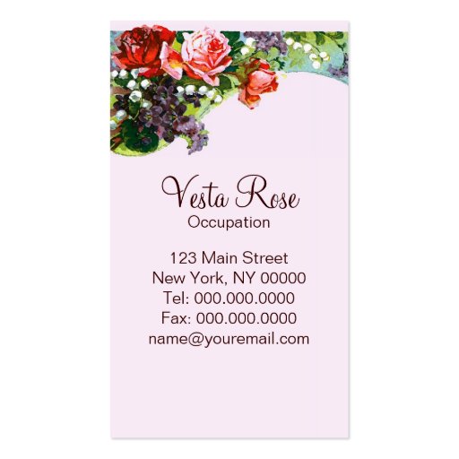 Victorian Flowers ~ Business Cards (back side)