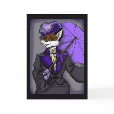 Victorian Fox Greeting Card by artvixn