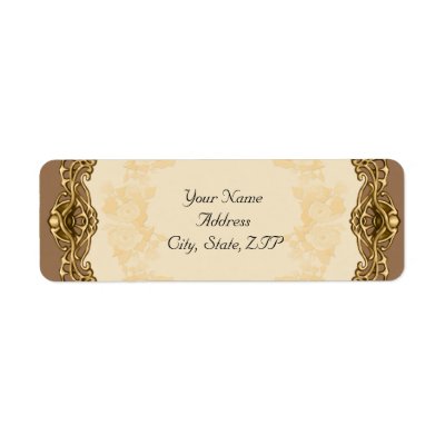 Victorian Frame in Gold Wedding Return Address Label by NoteableExpressions