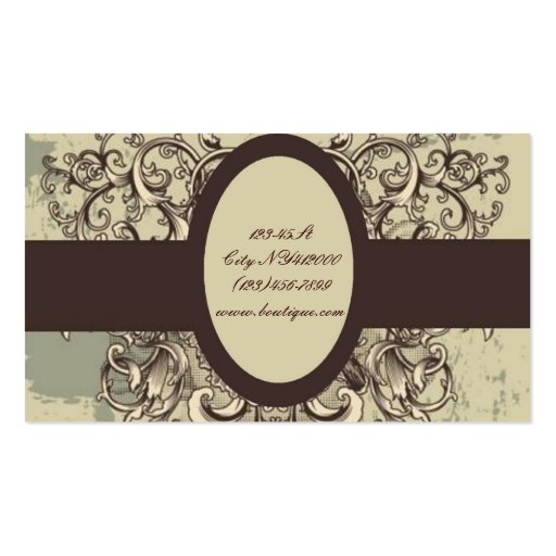 Victorian Frame Vintage  Boutique business Card (back side)