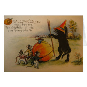 Victorian Frightful Things Halloween Greeting Card