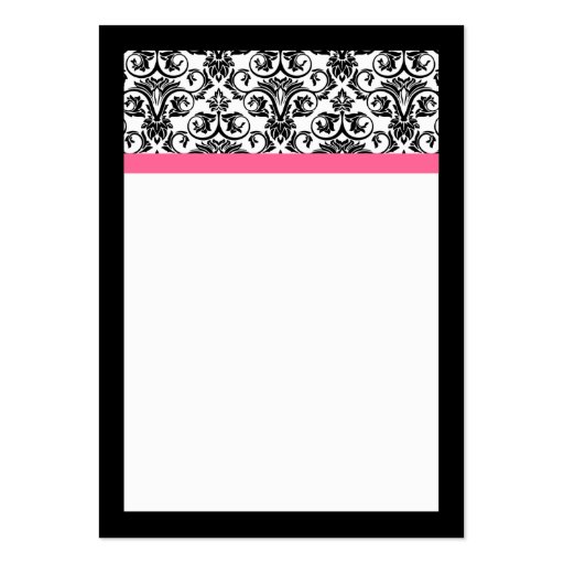 Victorian Fuchsia Pink and White Damask Business Cards (back side)