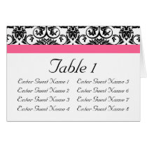 Victorian Fuchsia Pink and White Damask Cards