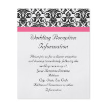 Victorian Fuchsia Pink and White Damask Flyers