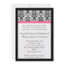 Victorian Fuchsia Pink and White Damask Invite