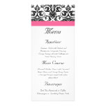 Victorian Fuchsia Pink and White Damask Menu Rack Card Template
