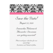 Victorian Fuchsia Pink and White Damask Post Cards
