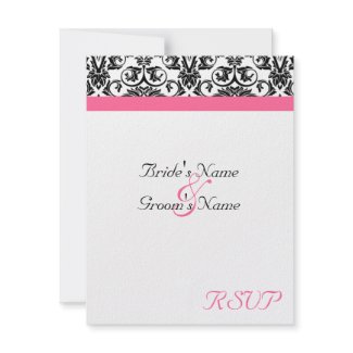 Victorian Fuschia Wedding Matching RSVP invitation