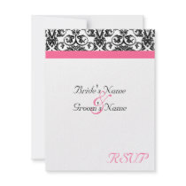 Victorian Fuschia Wedding Matching RSVP Custom Announcement