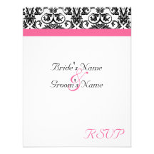 Victorian Fuschia Wedding Matching RSVP Custom Announcement