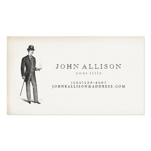 Victorian Gentleman's Vintage Calling Card 2 Business Card (front side)
