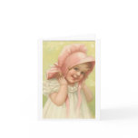 Victorian girl in a pink bonnet cards