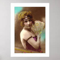 victorian girl with fan headband print