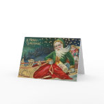 Victorian Green Santa Cards Victorian Green Santa Cards