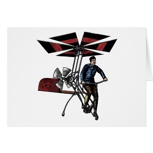Victorian Helicopter Aircraft Contraption Cards