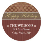 Victorian Holiday Card Envelope Seal: red stickers