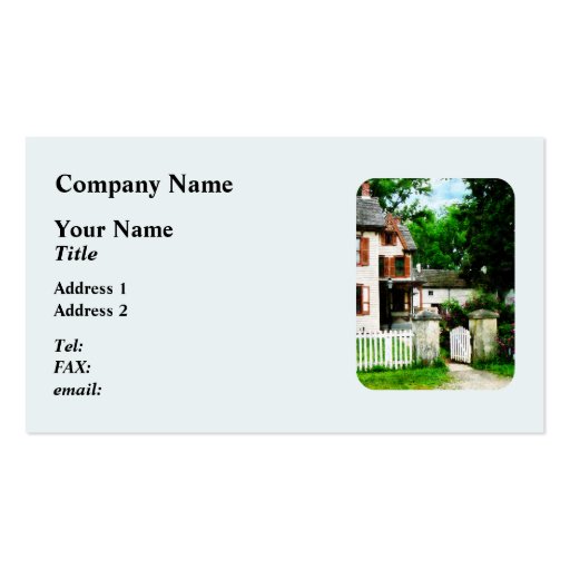 Victorian Home With Open Gate Business Card Template (front side)