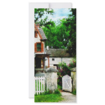 Victorian Home With Open Gate Personalized Rack Card