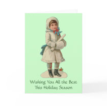 Victorian Image of a Young Girl in a Winter Coat cards