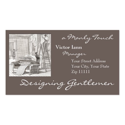 Victorian Interiors for Designer Decorator Business Cards (front side)