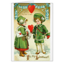 Victorian Irish Valentine's Day Greeting Card