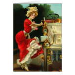 Victorian Lady and Her Automobile Greeting Card
