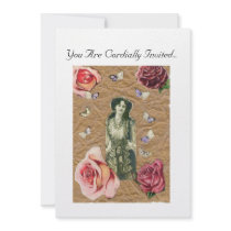 Victorian Lady and the Rose Invitation