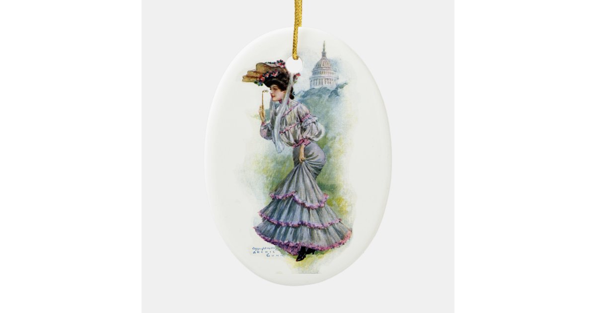 Victorian Lady in Lavender Dress Ceramic Ornament Zazzle