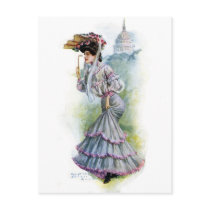 Victorian Lady in Lavender Dress Post Cards