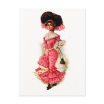 Victorian Lady in Pink Dress Postcards