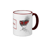 Victorian Lady In Red Hat Coffee Mugs