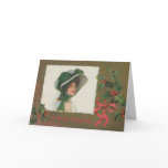 Victorian Lady in White Christmas Card