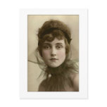 victorian lady net high collar postcards
