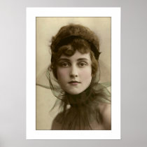 victorian lady net high collar posters