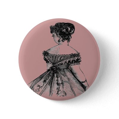 Victorian Lady Round Button  by MzLisaMichelle